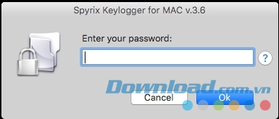 Ô nhập mật khẩu đăng nhập Spyrix Keylogger cho Mac