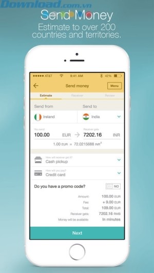 Gửi tiền tới hơn 200 quốc gia và vùng lãnh thổ trên thế giới