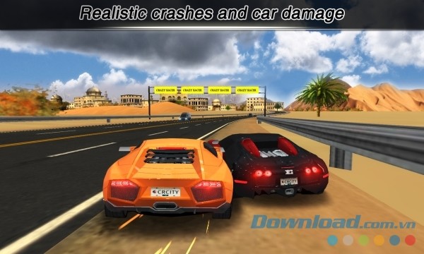 City Racing Lite cho Android mô phỏng va chạm và thiệt hại ô tô thực tế 