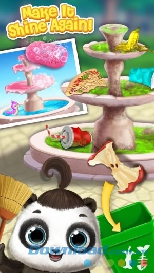 Làm sạch môi trường cùng gấu trong Panda Lu Baby Bear City cho Android