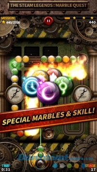 Steam Legend: Marble Quest cho Android có nhiều kỹ năng và bóng đặc biệt
