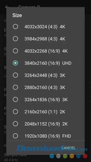 UltraCorder cho Android hỗ trợ đa kích thước ảnh