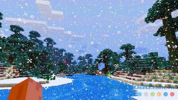 Hiệu ứng thời tiết sinh động, mang tới cảm giác rất thật khi trải nghiệm FreeCraft Pocket Miner cho Android