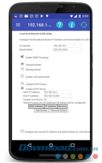 Giao diện 192.168.1.1 - All Router Admin cho Android