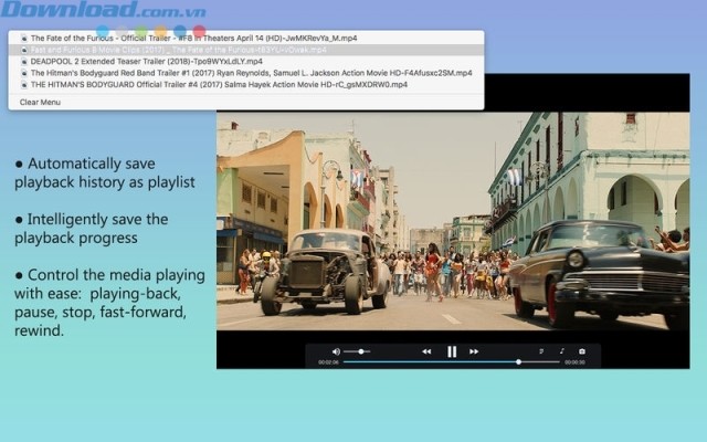 Phát hầu hết định dạng video và file âm thanh