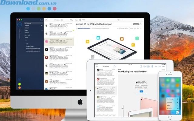 Tính năng hỗ trợ nhiều tài khoản mail