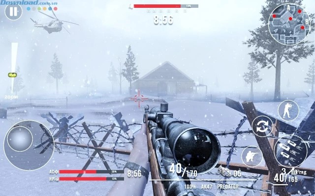 Môi trường chiến đấu mùa đông, tràn ngập sương mù và tuyết trắng