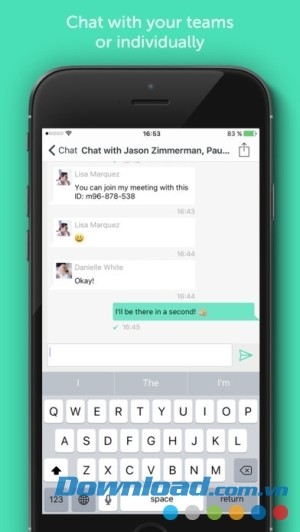 Trò chuyện với các thành viên trong cuộc họp