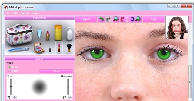 MakeUp Instrument7.4 Build 764Phần mềm chỉnh sửa khuôn mặt tiện dụng