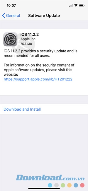 Bản cập nhật iOS 11.2.2