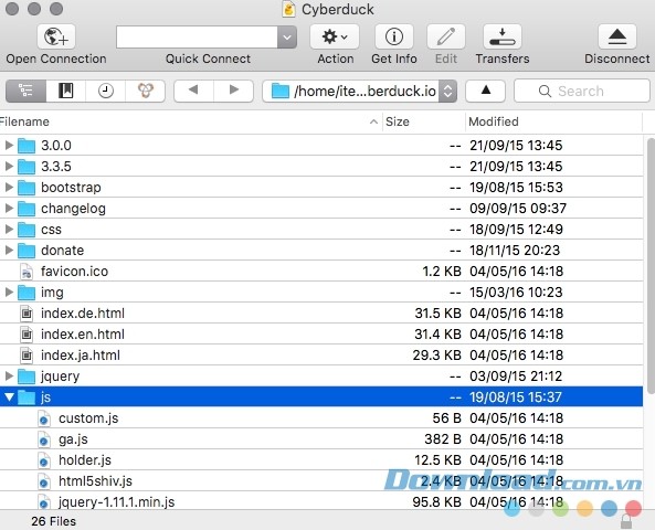 Cyberduck chứa nhiều tính năng hữu ích và thân thiện người dùng