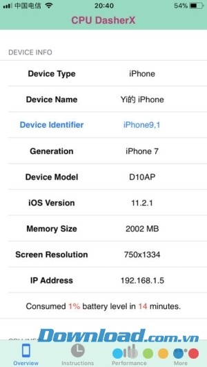 CPU DasherX iOS