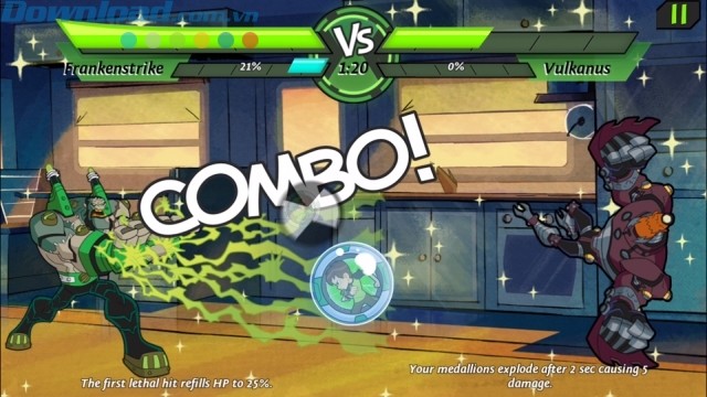 Thi triển các combo để đánh bại quái vật