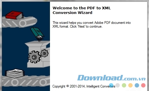Giao diện cài đặt PDF to XML 