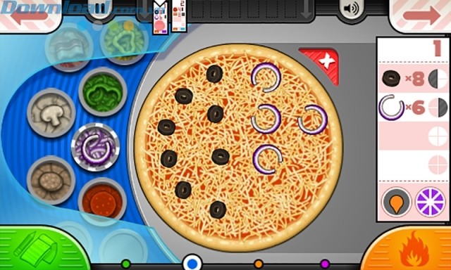Xếp nguyên liệu và làm ra những chiếc bánh pizza thơm ngon