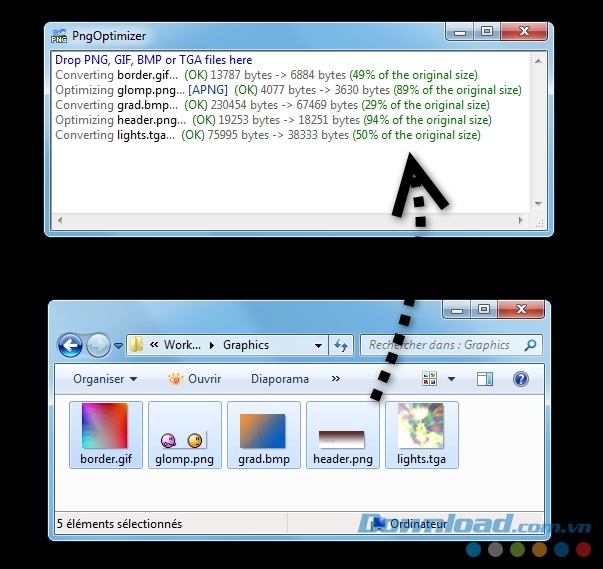 Giao diện phần mềm giảm dung lượng ảnh PngOptimizer