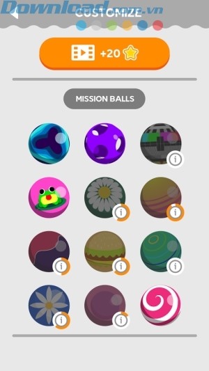 Kiếm nhiều sao để mở khóa nhiều quả bóng mới đẹp hơn