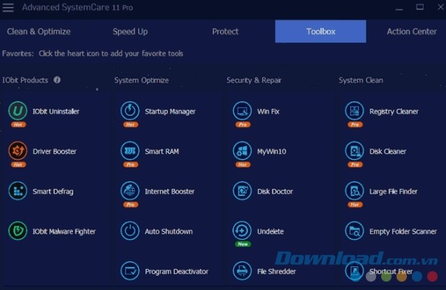 Toolbox trong Advanced SystemCare 11 Pro