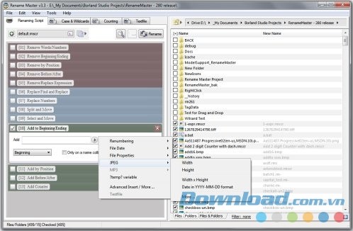 Điểm mới của Rename Master 1.13