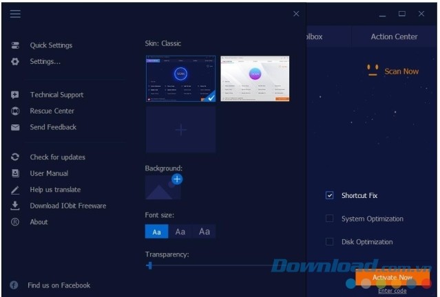 Giao diện Advanced SystemCare