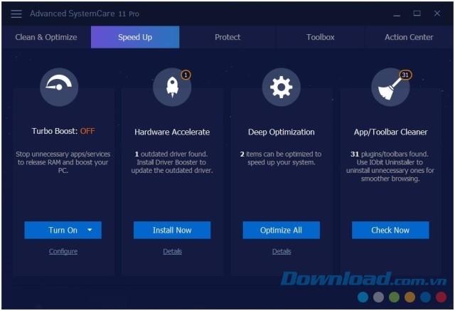 Tăng tốc độ PC bằng Advanced SystemCare