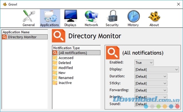 Directory Monitor tích hợp Glow