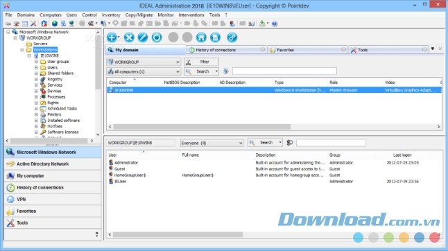Giao diện IDEAL Administration 2018