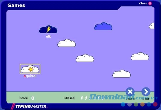 Typing Master 10 chứa nhiều game vui cực hay và bổ ích