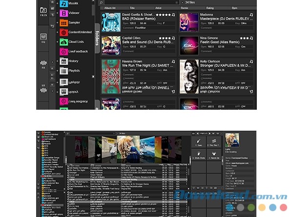 Trình duyệt file của VirtualDJ 8