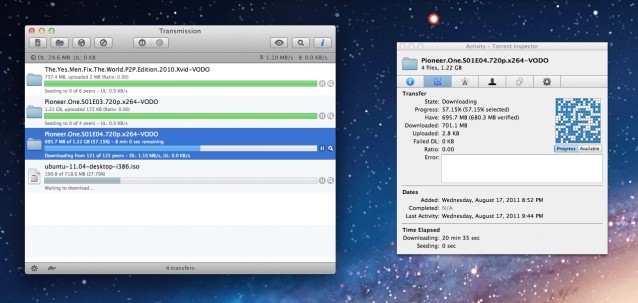 Giao diện Transmission for Mac