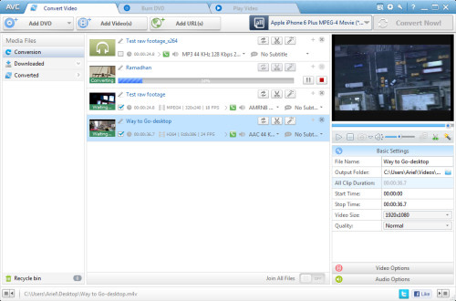 Giao diện Any Video Converter Pro
