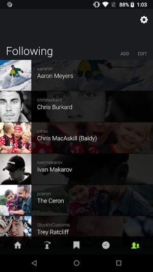 Tính năng theo dõi của SmugMug for Android