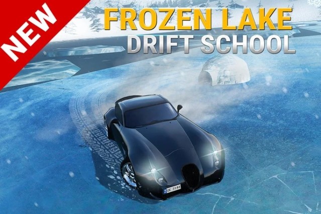 Chế độ tập lái xe drift trên mặt băng mới