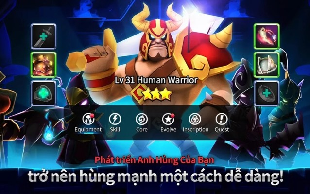 Thu thập và phát triển anh hùng của bạn