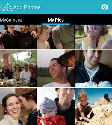 upload ảnh lên Animoto Video Maker cho Android