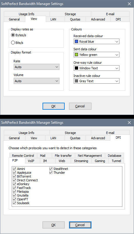 Cấu hình SoftPerfect Bandwidth Manager