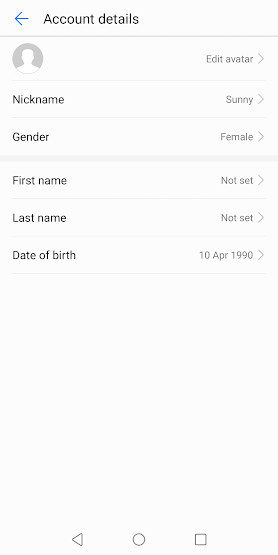 Thiết lập thông tin tài khoản