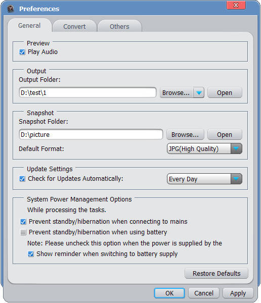 Cấu hình ImTOO 3GP Video Converter