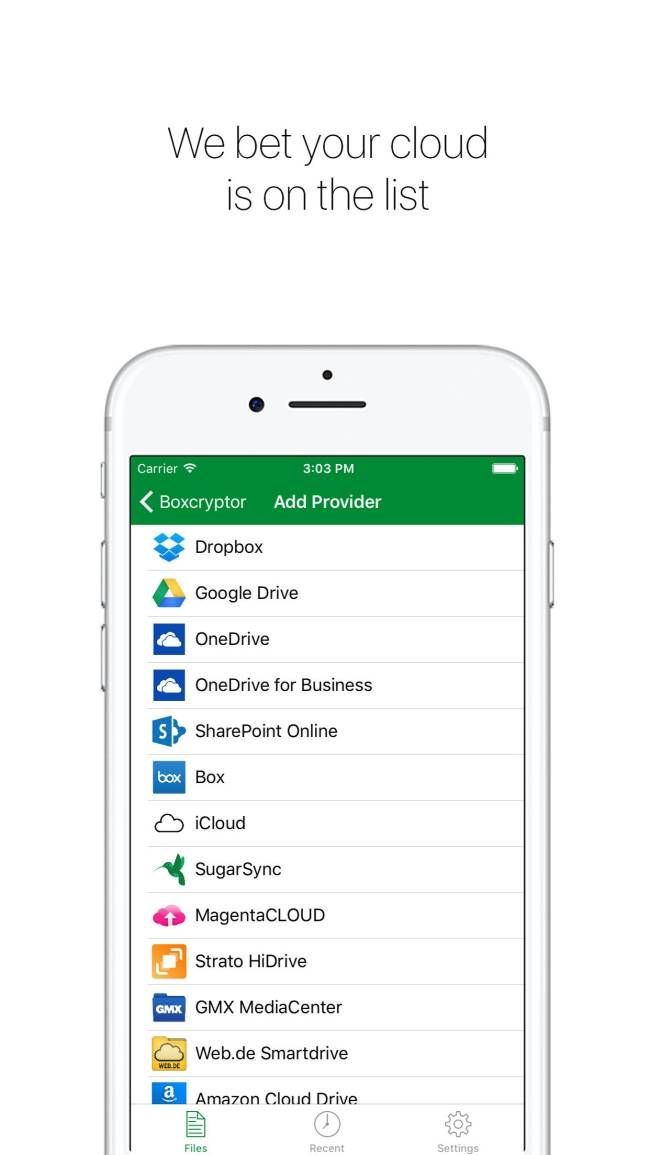 Boxcryptor hỗ trợ nhiều dịch vụ đám mây
