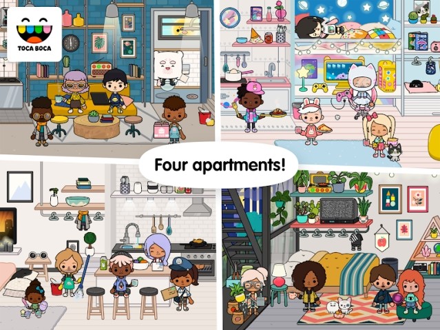 4 căn hộ cho bạn lựa chọn dọn đến sống trong game Toca Life: Neighborhood