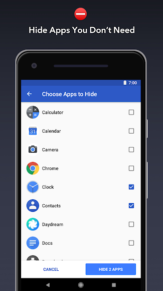 Apex Launcher cho Android ẩn ứng dụng không cần thiết