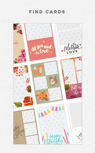 Bộ thiệp phong phú của Pic Collage cho Android