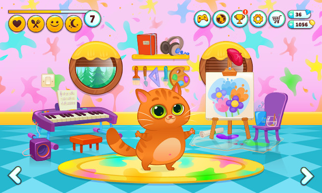 Chơi game chăm sóc mèo ảo Bubbu 