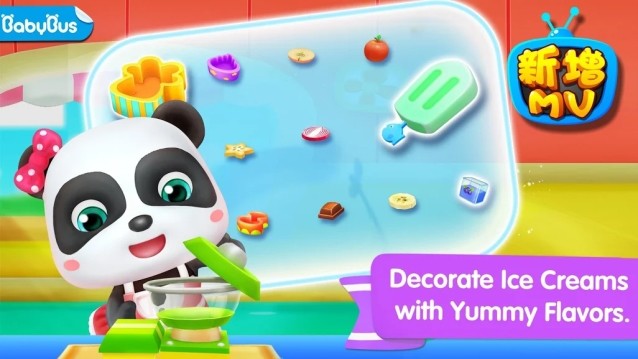 Làm ra những que kem ngọt mát theo ý thích trong game Little Panda’s Ice Cream Factory