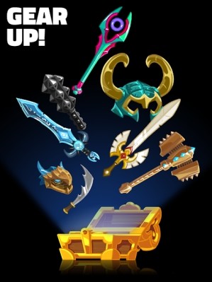 Trang bị cho mình những vũ khí ma thuật trong Hopeless Heroes Tap Attack 
