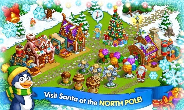 Đến thăm ông già Noel ở Bắc Cực trong Happy New Year Farm 