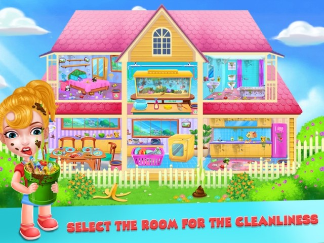 Trong Keep Your House Clean Android, nhiệm vụ của bạn là dọn dẹp từng căn phòng 