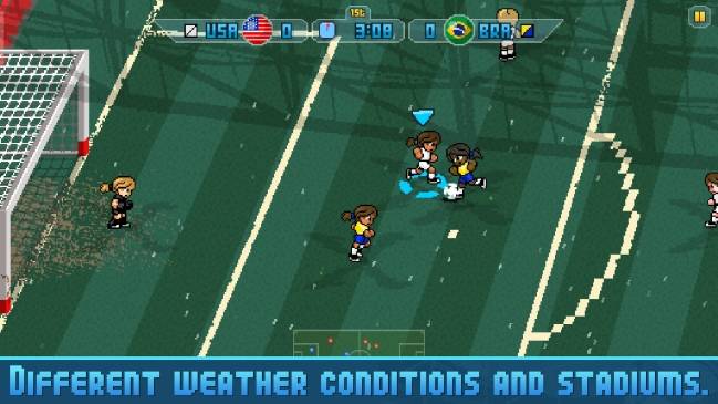 Pixel Cup Soccer 16 cho iOS  game có nhiều yếu tố thời thiết sinh động