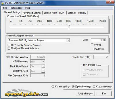 SG TCP Optimizer 