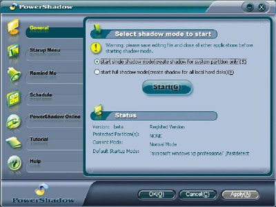 Đóng băng ổ cứng Power Shadow